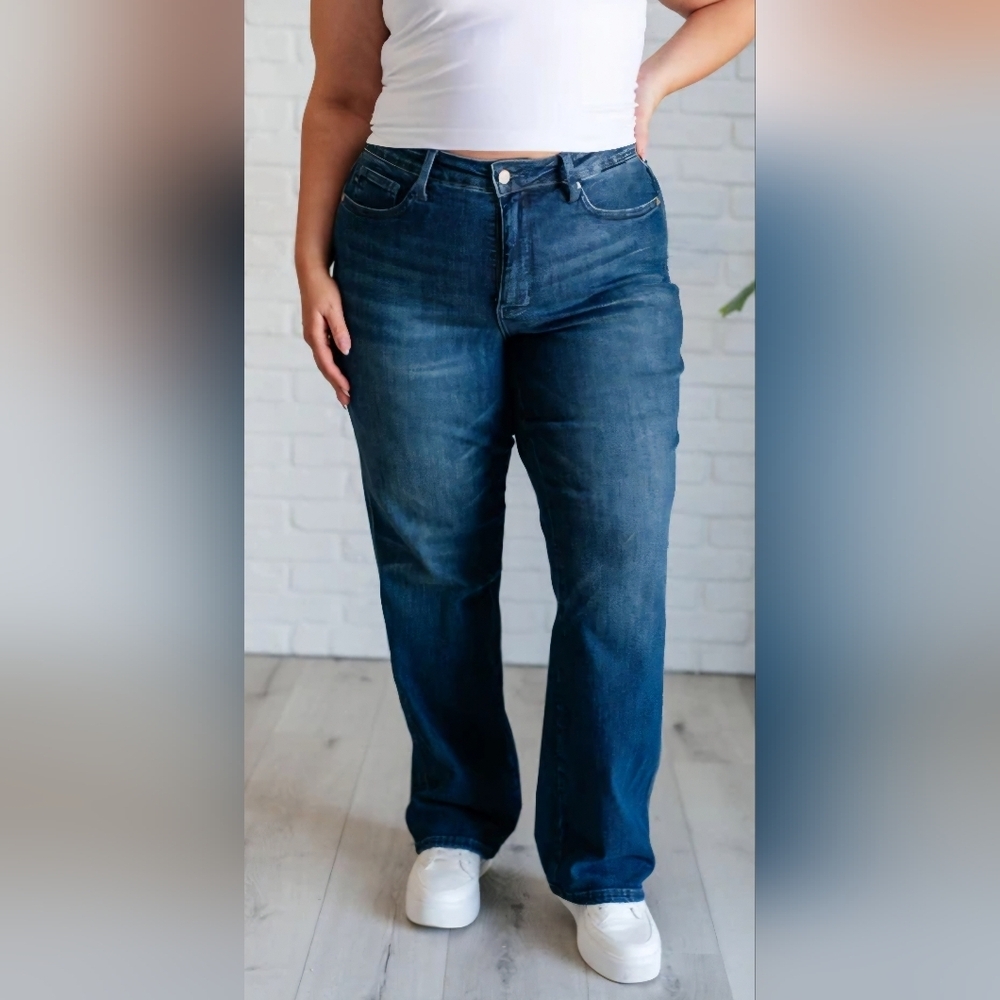 Judy Blue MR Tummy Control Classic Dark Wash Straight Fit Jeans Various NEW - Picture 7 of 16